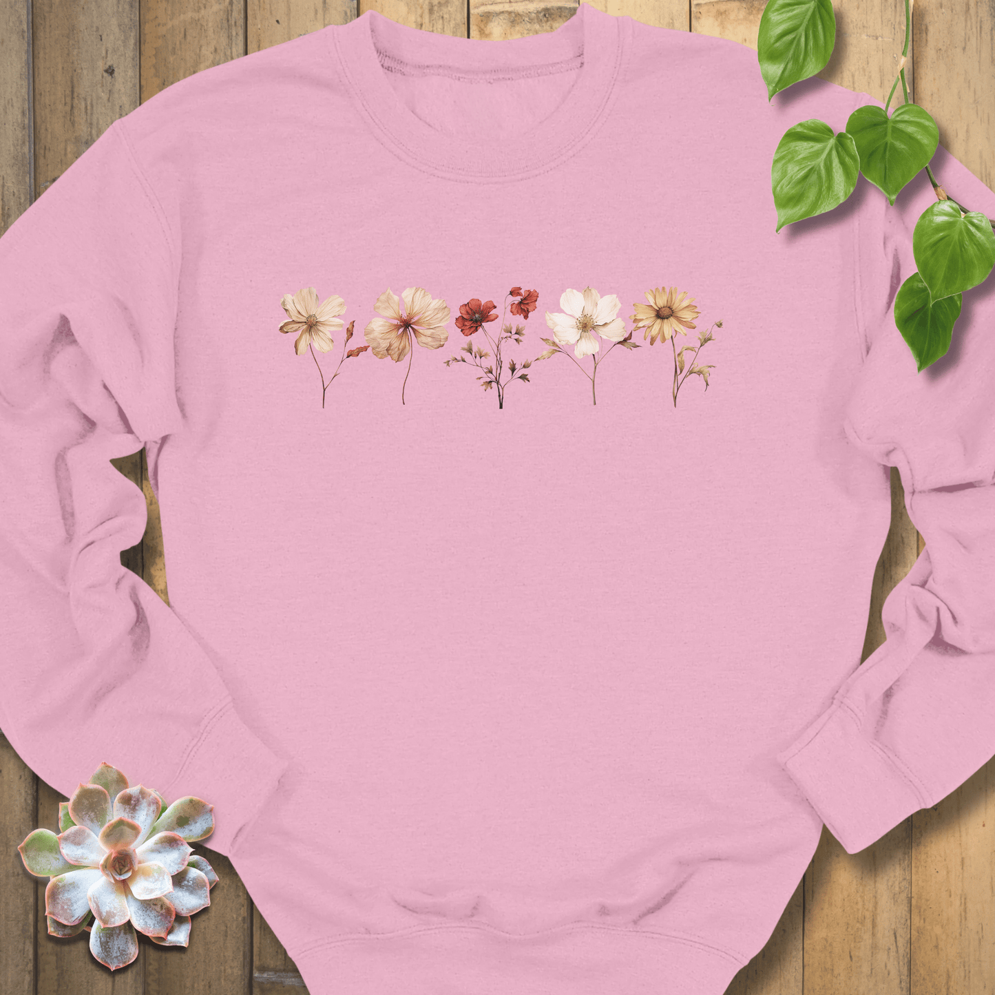 Light Pink / S Dried Wildflowers Sweatshirt Sweatshirt