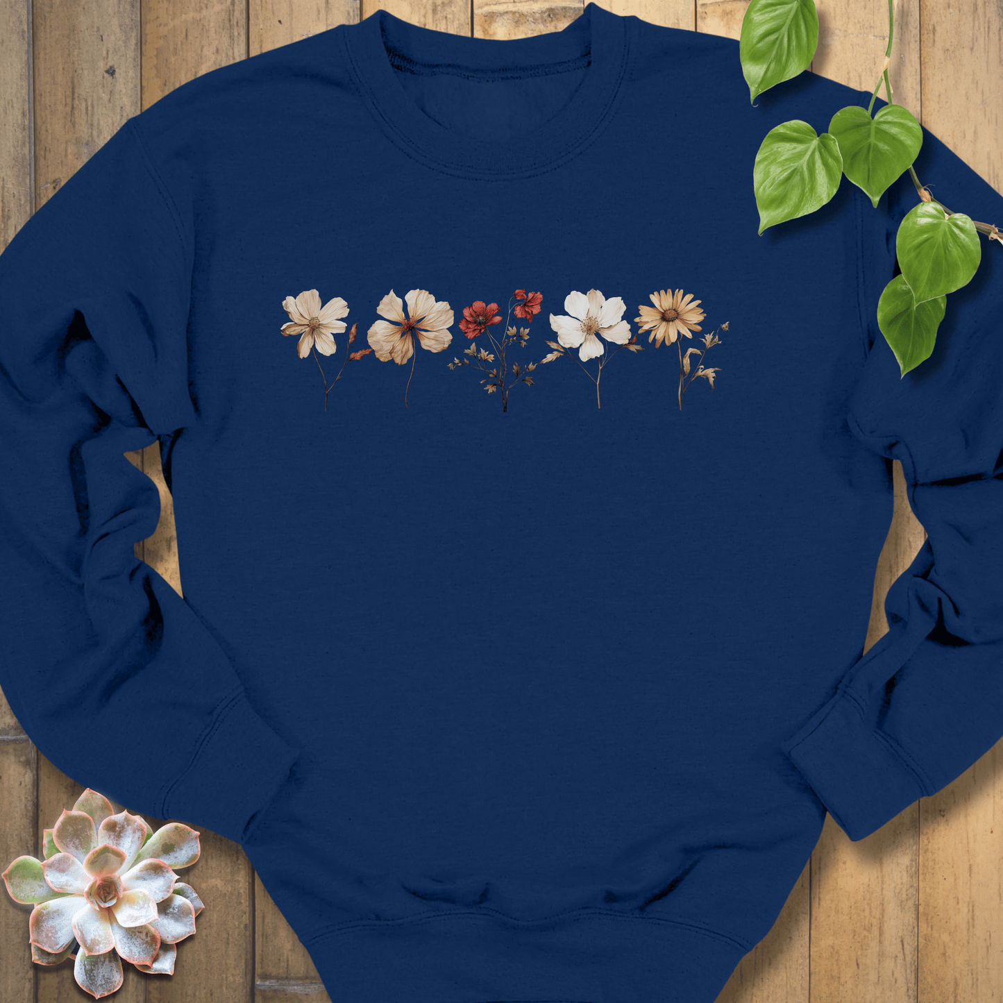 Navy / S Dried Wildflowers Sweatshirt Sweatshirt
