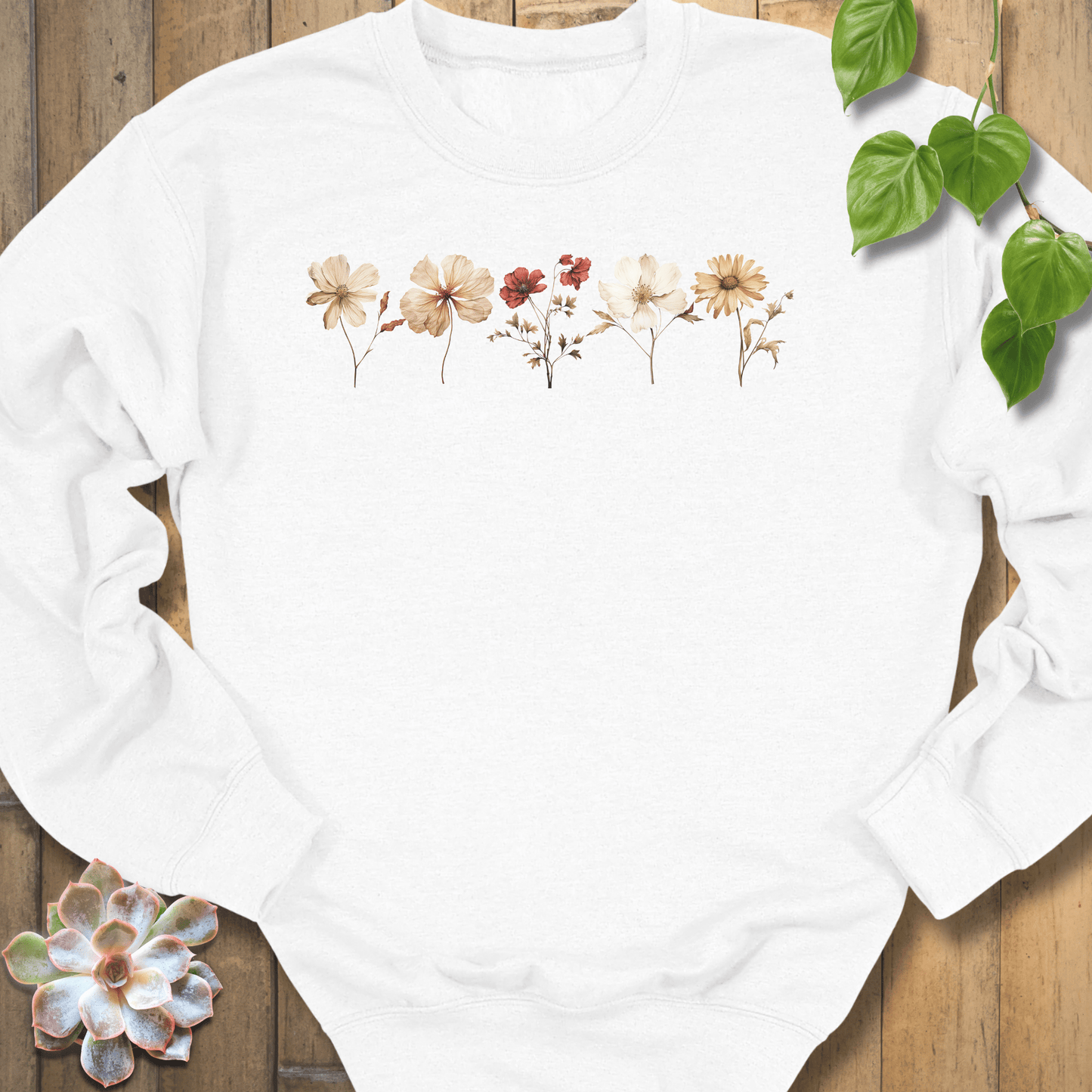 White / S Dried Wildflowers Sweatshirt Sweatshirt