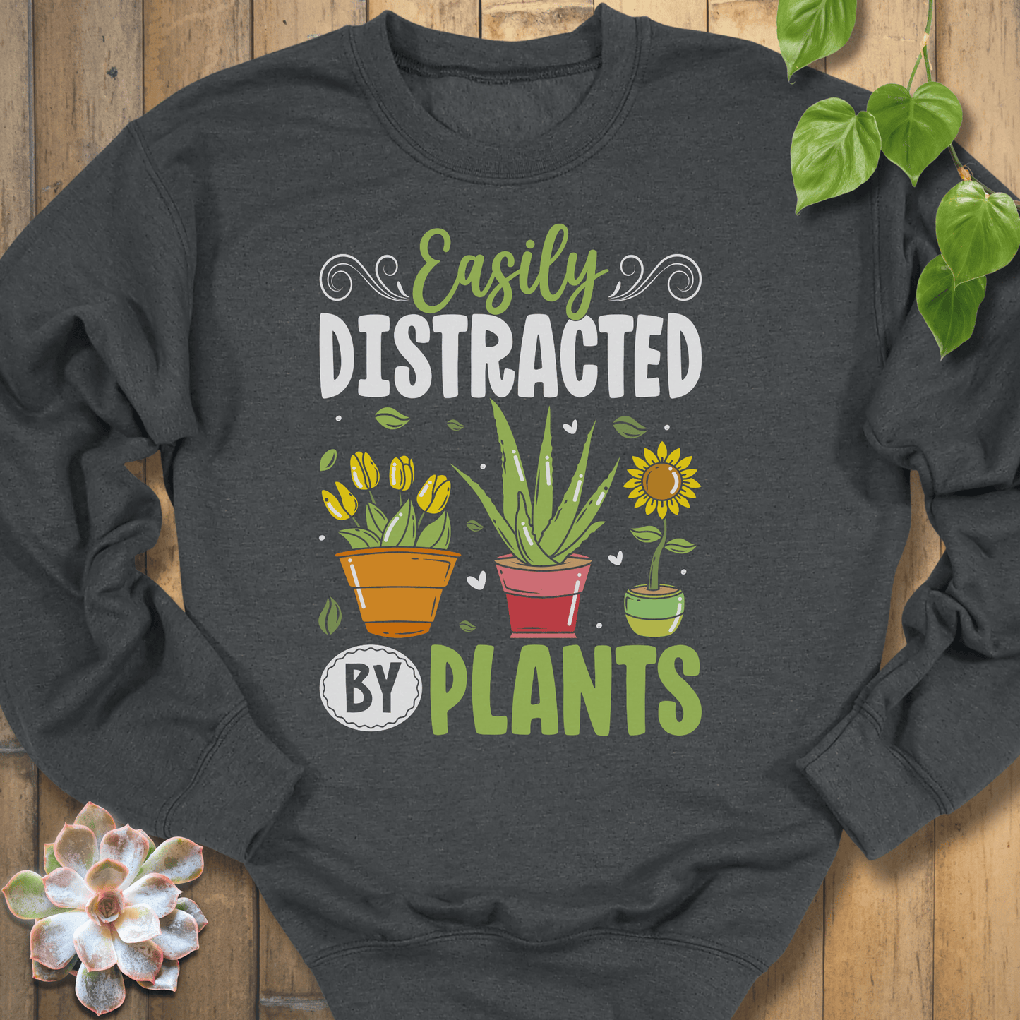 Dark Heather / S Easily Distracted Sweatshirt Sweatshirt