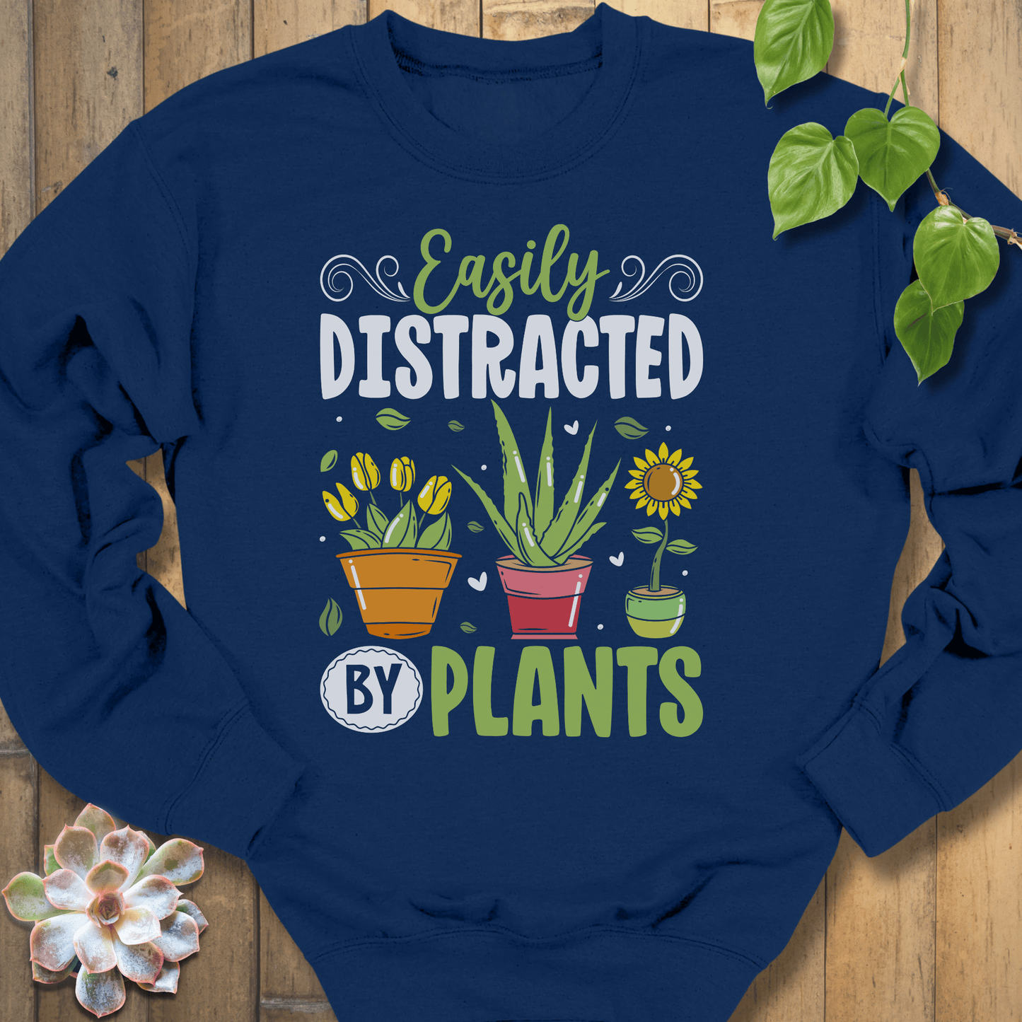 Navy / S Easily Distracted Sweatshirt Sweatshirt