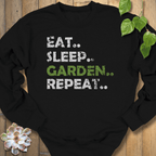 Black / S Eat, Sleep, Garden, Repeat Sweatshirt Sweatshirt