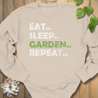 Sand / S Eat, Sleep, Garden, Repeat Sweatshirt Sweatshirt