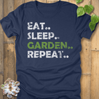 Heather Navy / S Eat, Sleep, Garden, Repeat - T-Shirt T-Shirt