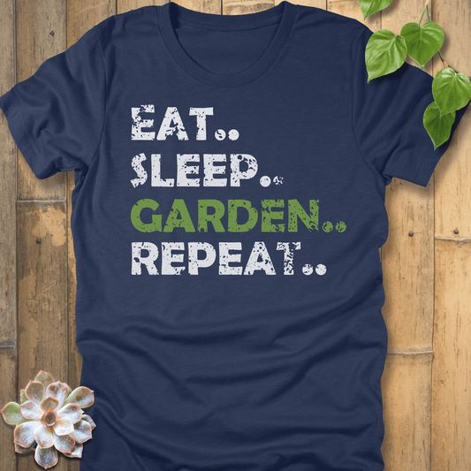 Heather Navy / S Eat, Sleep, Garden, Repeat - T-Shirt T-Shirt
