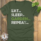 Military Green / S Eat, Sleep, Garden, Repeat - T-Shirt T-Shirt