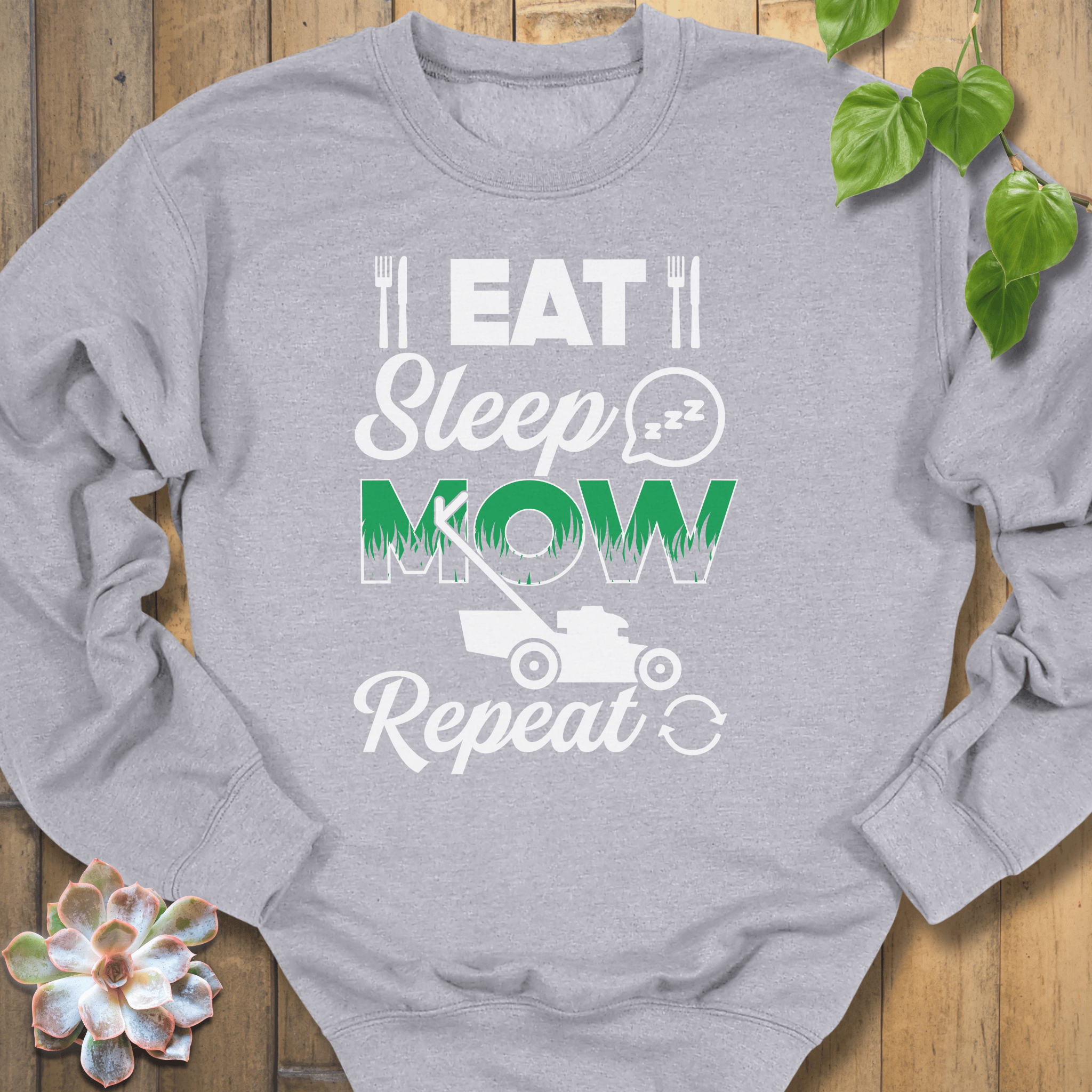 Sport Grey / S Eat Sleep, Mow Repeat Sweatshirt Sweatshirt