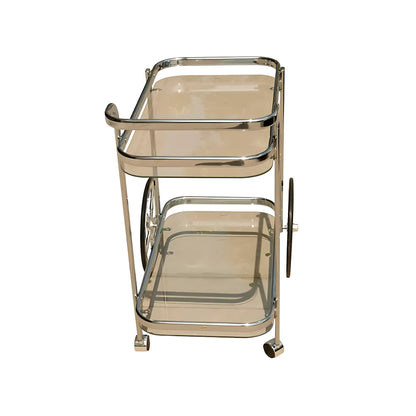 Glass Trolley Elegant Chrome-Plated Glass Trolley Glass Trolley