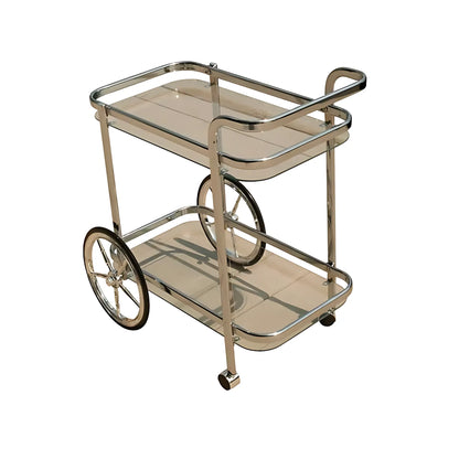 Glass Trolley Elegant Chrome-Plated Glass Trolley Glass Trolley