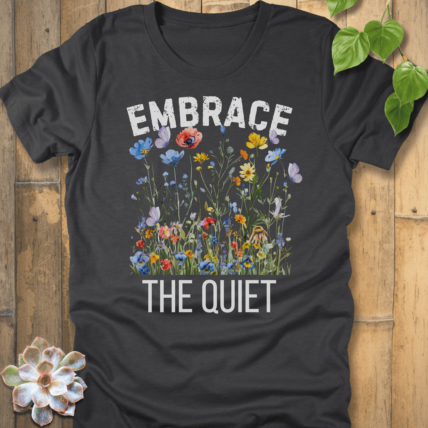 Dark Grey Heather / S Embrace The Quiet T-shirt T-Shirt