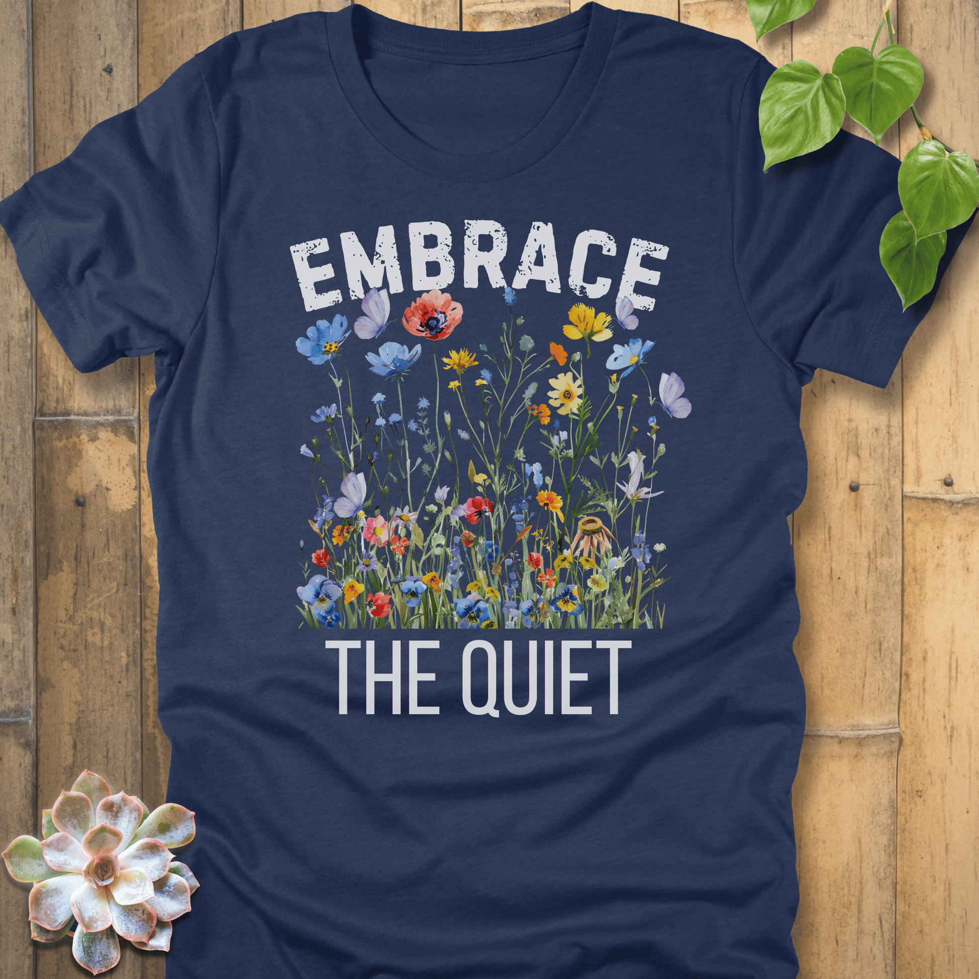 Heather Navy / S Embrace The Quiet T-shirt T-Shirt
