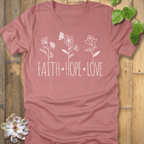 Heather Mauve / S Faith, Hope, Love T-Shirt T-Shirt