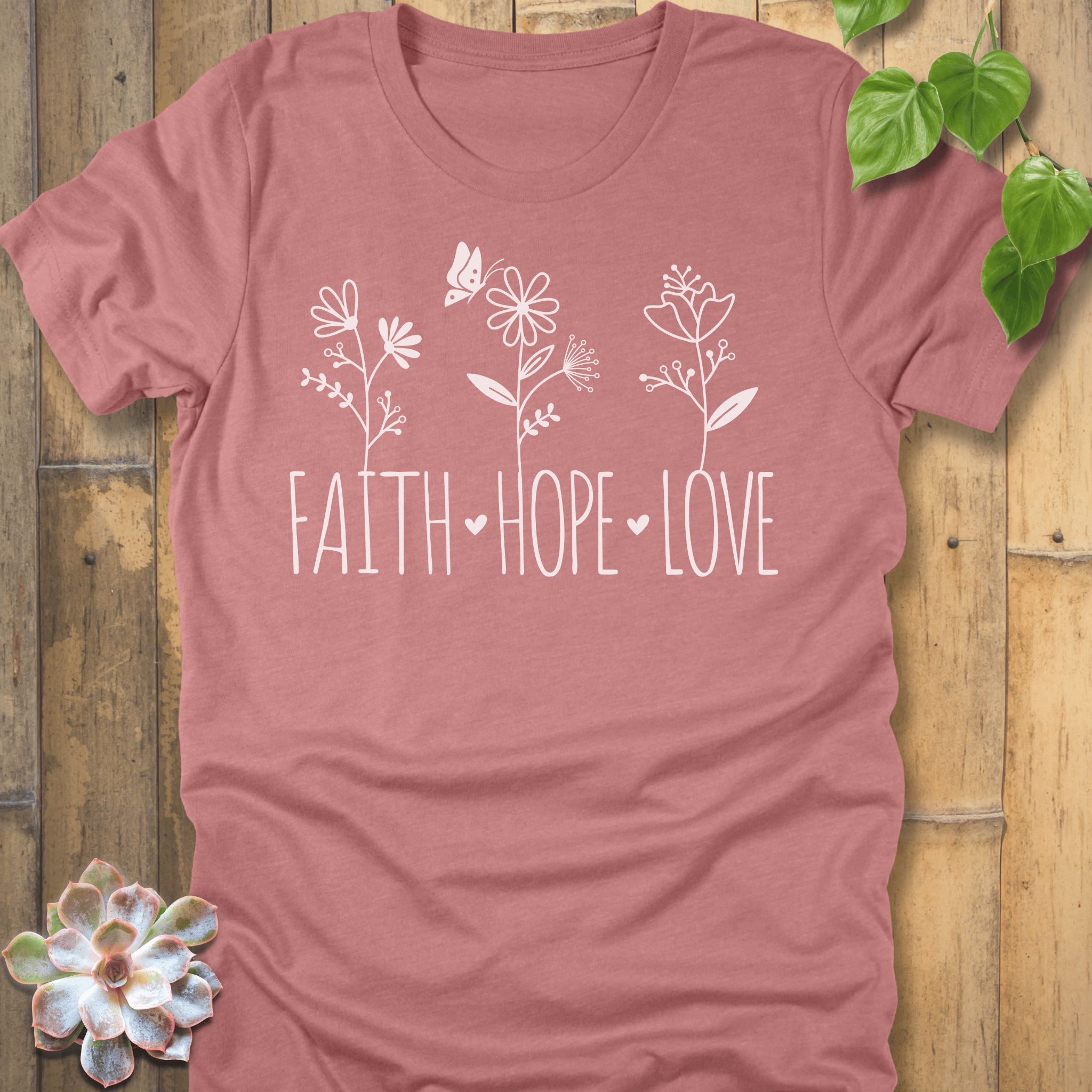 Heather Mauve / S Faith, Hope, Love T-Shirt T-Shirt