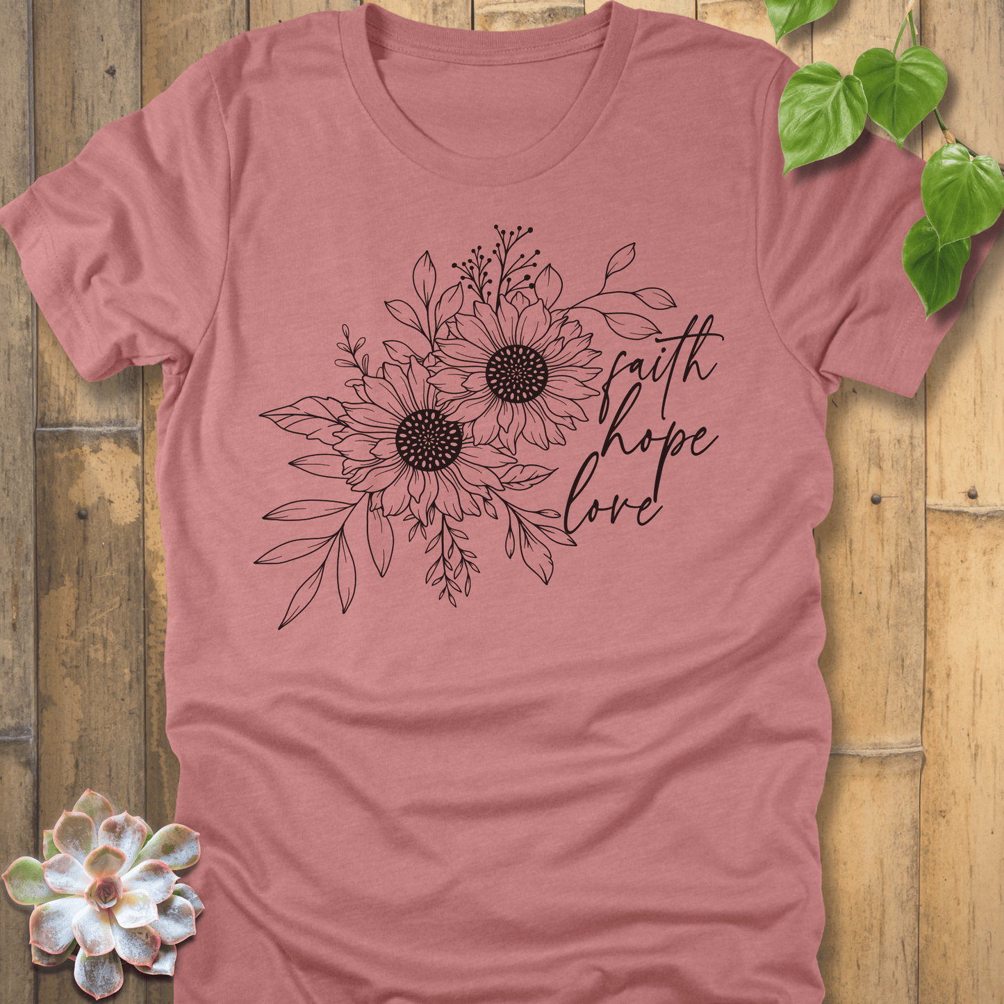 Heather Mauve / S Faith, Hope, Love T-Shirt T-Shirt