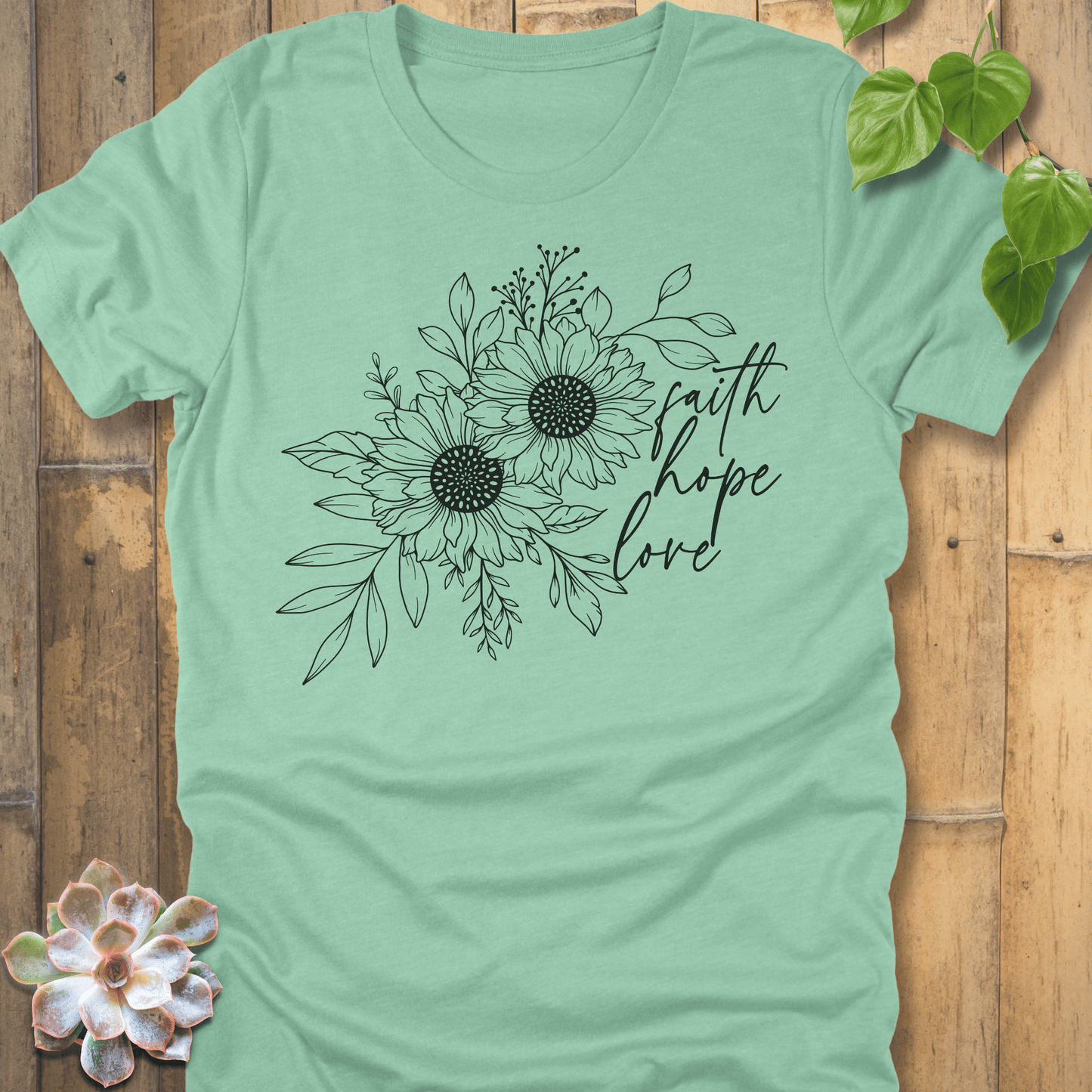 Heather Mint / S Faith, Hope, Love T-Shirt T-Shirt