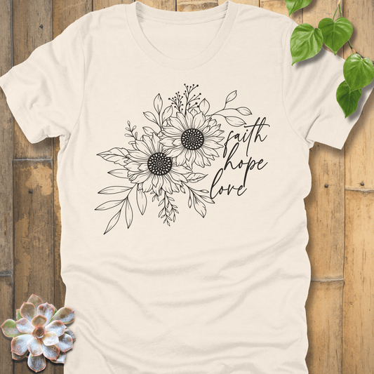 Natural / S Faith, Hope, Love T-Shirt T-Shirt