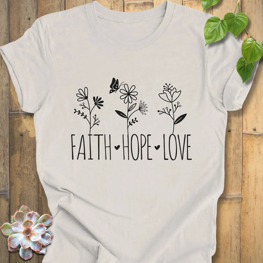 Vintage White / XS Faith, Hope, Love T-Shirt T-Shirt