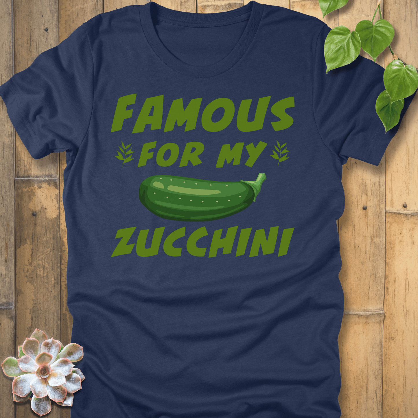 Heather Navy / S Famous For My Zucchini T-Shirt T-Shirt