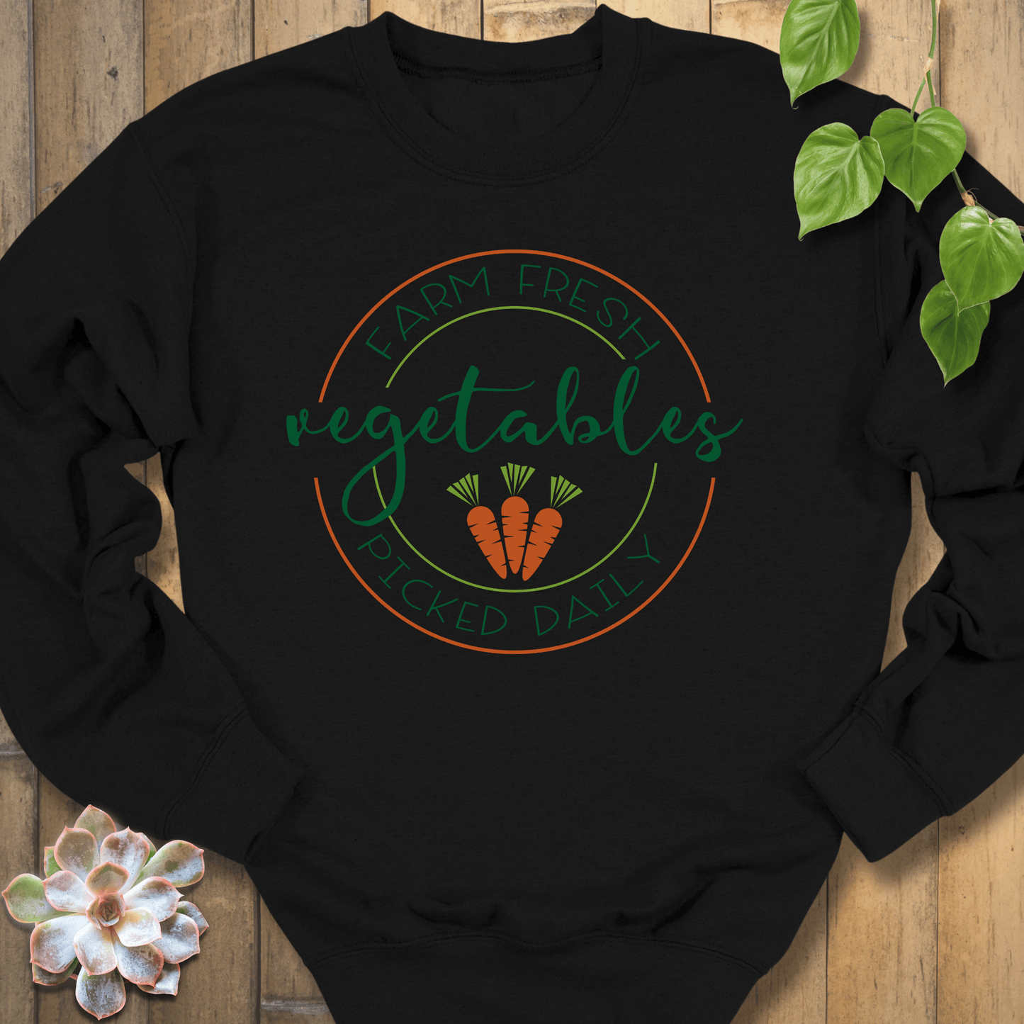 Black / S Farm Fresh Vegetables Sweatshirt Sweatshirt