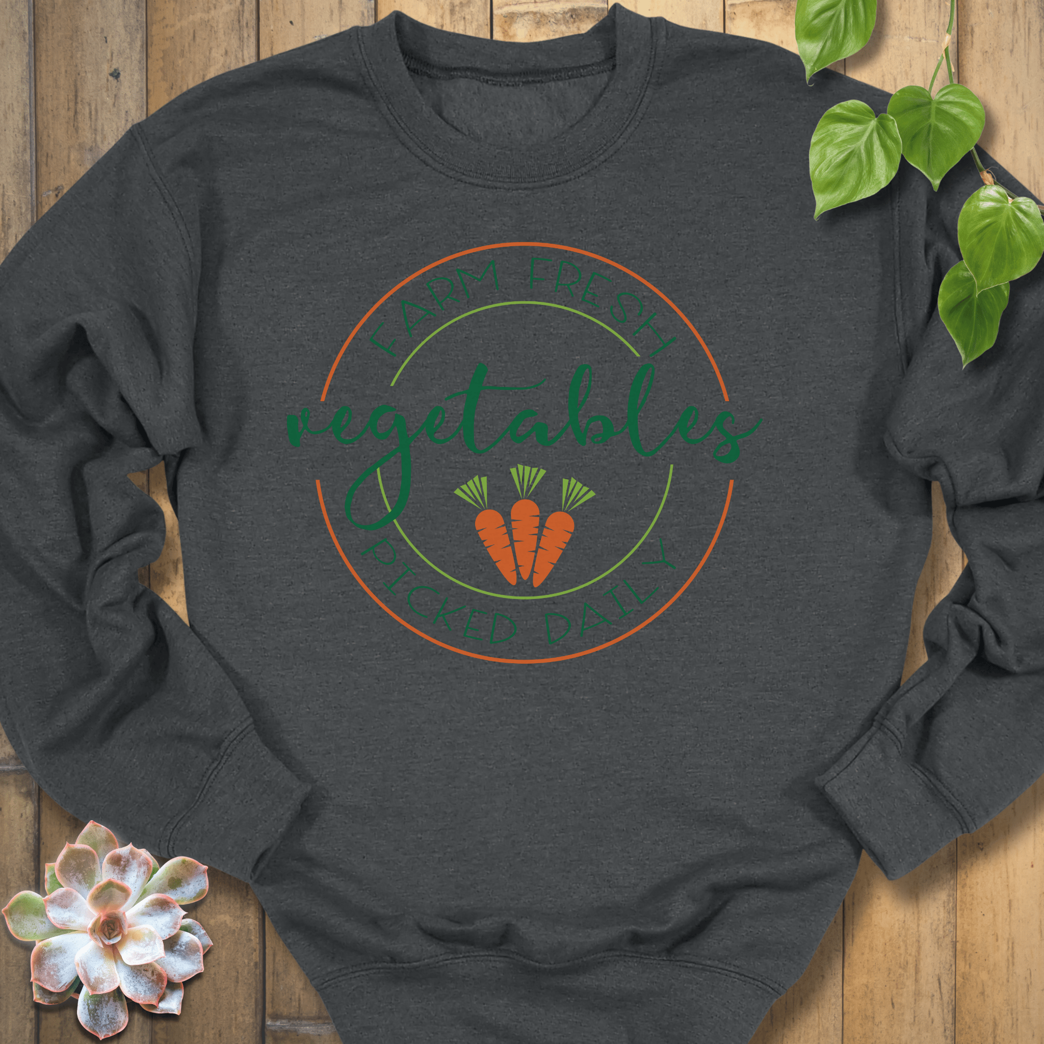 Dark Heather / S Farm Fresh Vegetables Sweatshirt Sweatshirt