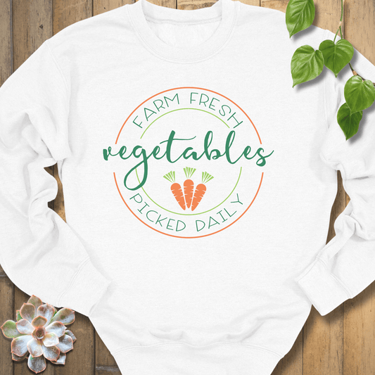 White / S Farm Fresh Vegetables Sweatshirt Sweatshirt