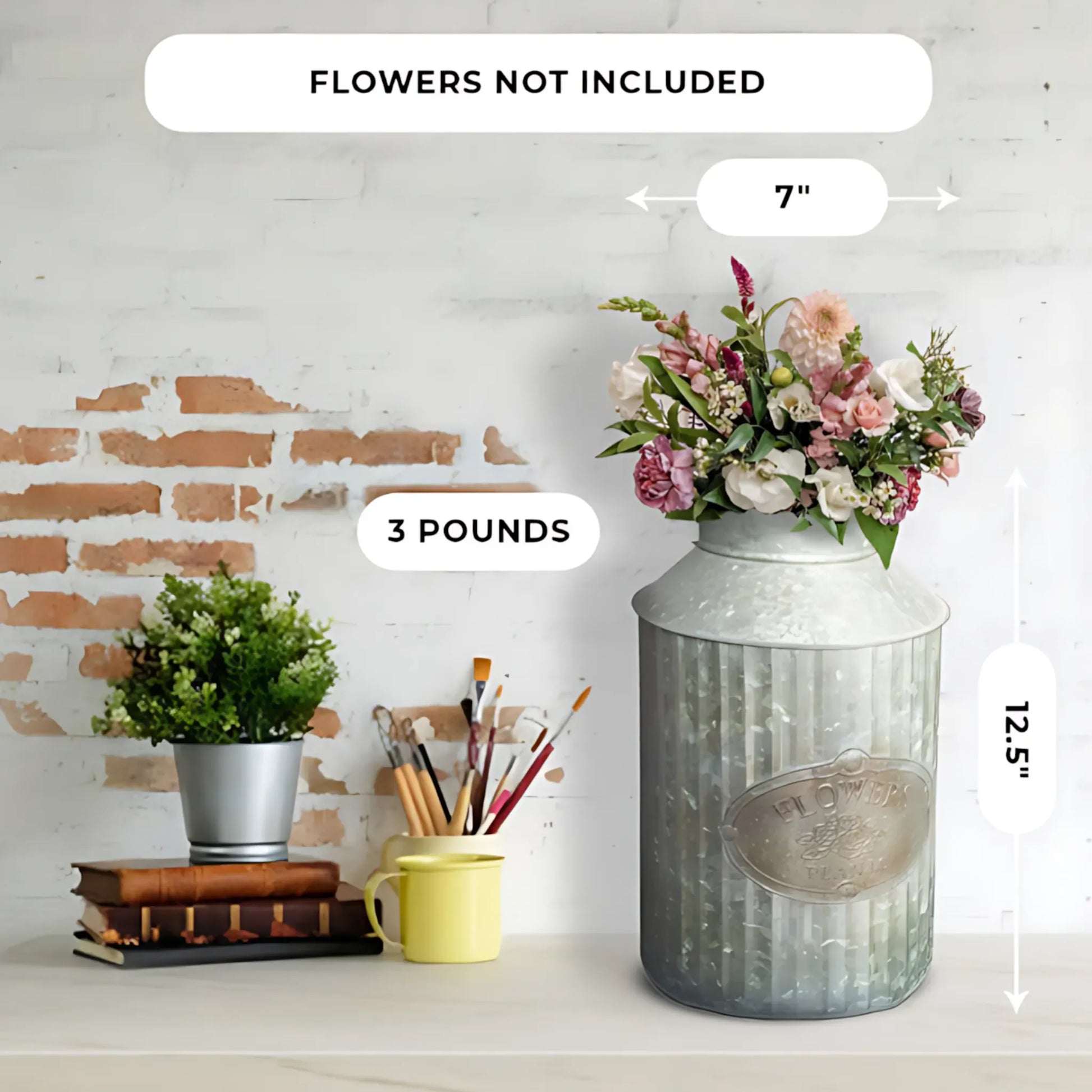 Farmhouse Flower and Plant Can Flower Vase