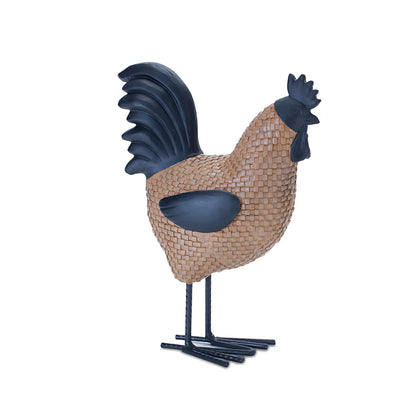 Brown; Black / Set Of 2 Farmhouse Hen & Rooster Decor Set Figurine