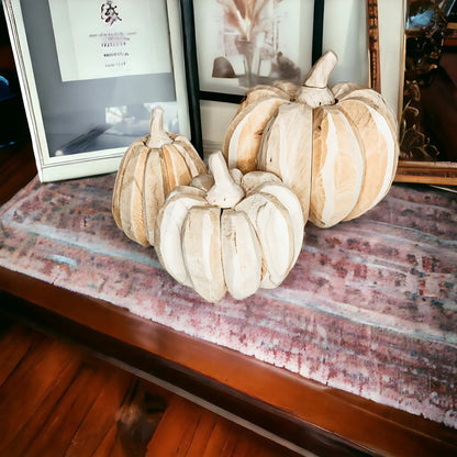 3pk-1 of each size Farmhouse Pumpkin Trio Decor Set Home Decor