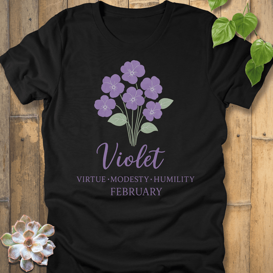 Black / S February Violet T-shirt T-Shirt