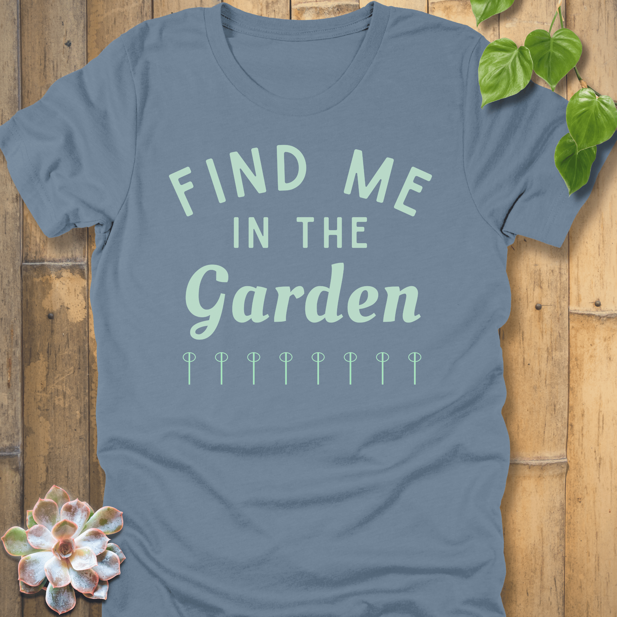 Steel Blue / S Find Me In The Garden T-shirt T-Shirt