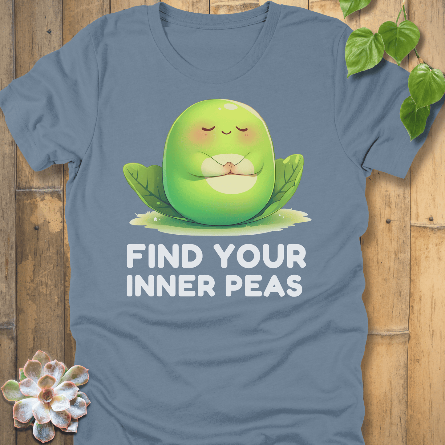 Steel Blue / S Find Your Inner Peas T-shirt T-Shirt