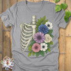 Athletic Heather / S Floral Bones T-Shirt T-Shirt