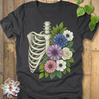Dark Grey Heather / S Floral Bones T-Shirt T-Shirt