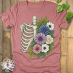 Heather Mauve / S Floral Bones T-Shirt T-Shirt