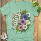 Heather Mint / S Floral Bones T-Shirt T-Shirt