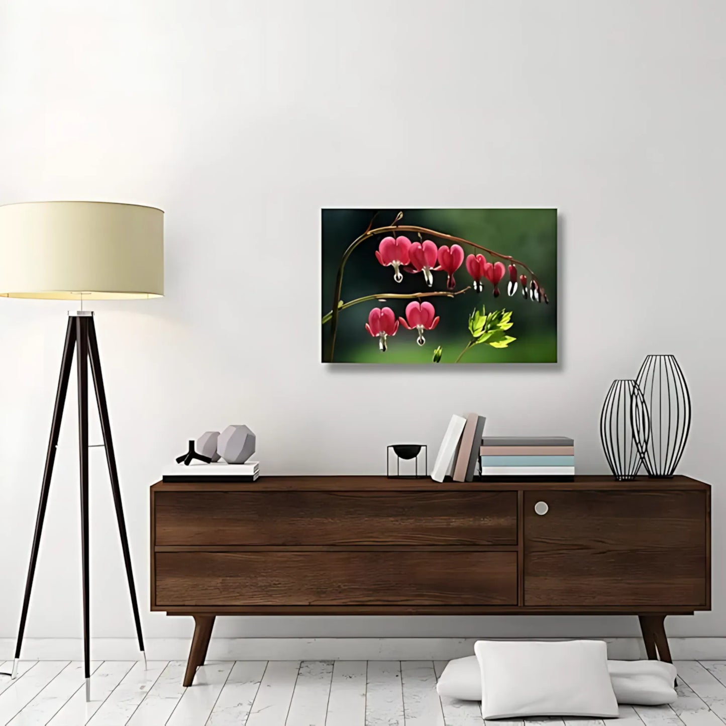 Floral Wall Art – Bleeding Heart Flowers Canvas Print (16x24") Home Decor