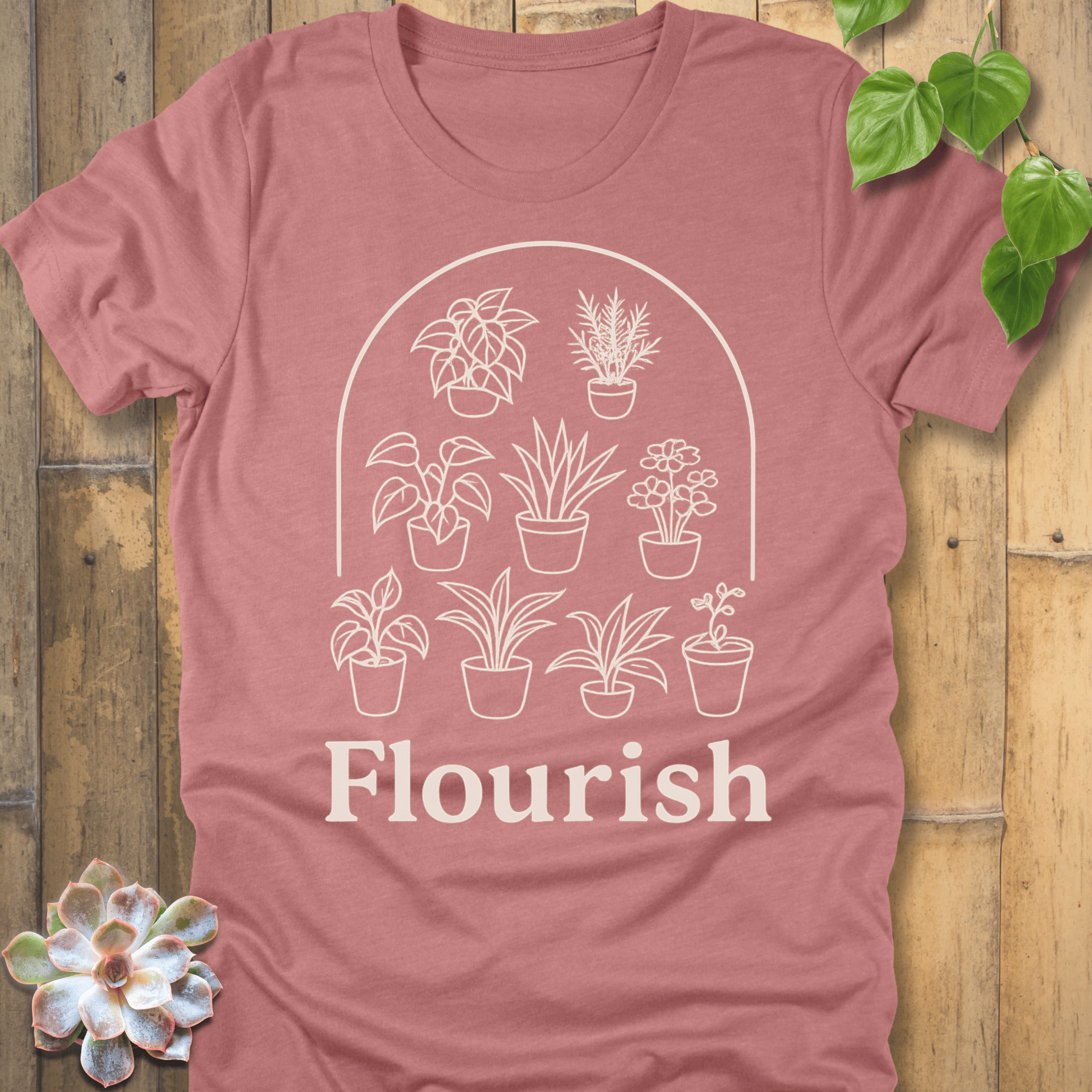 Heather Mauve / S Flourish T-Shirt T-Shirt