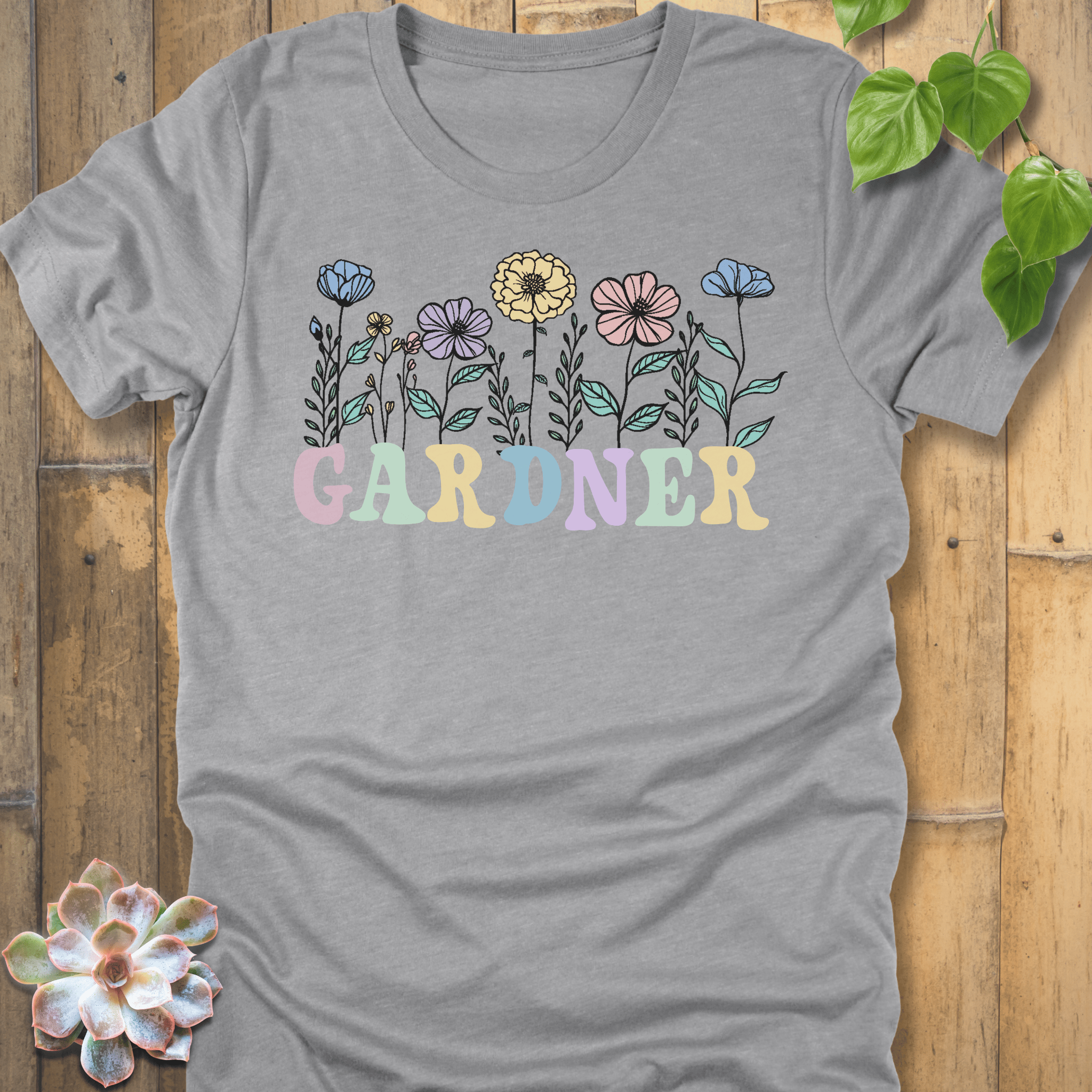 Athletic Heather / S Flower Gardener T-Shirt T-Shirt