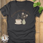 Dark Grey Heather / S Flowers And Coffee T-Shirt T-Shirt
