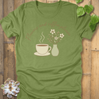 Heather Green / S Flowers And Coffee T-Shirt T-Shirt