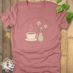 Heather Mauve / S Flowers And Coffee T-Shirt T-Shirt