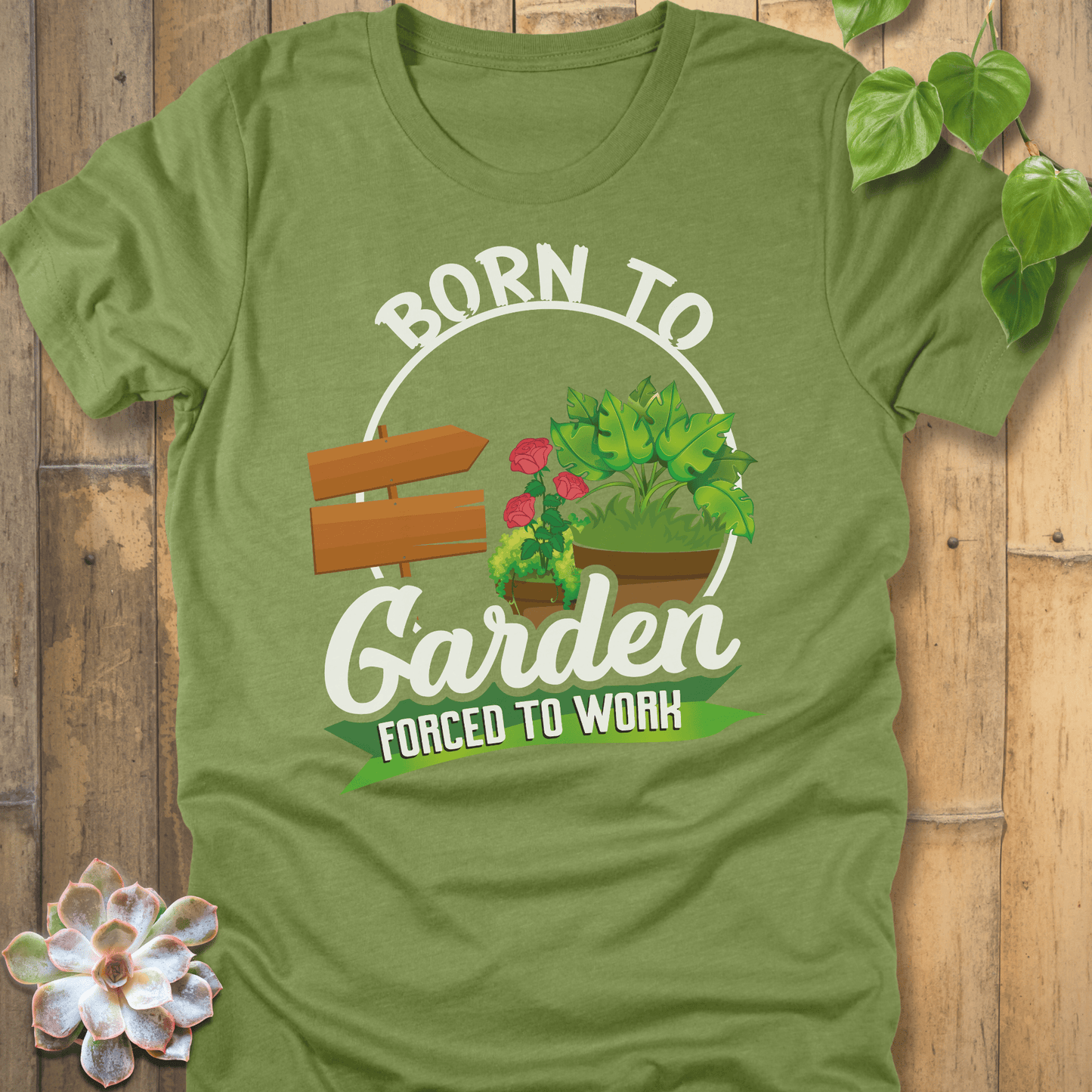 Heather Green / S Forced To Work T-shirt T-Shirt