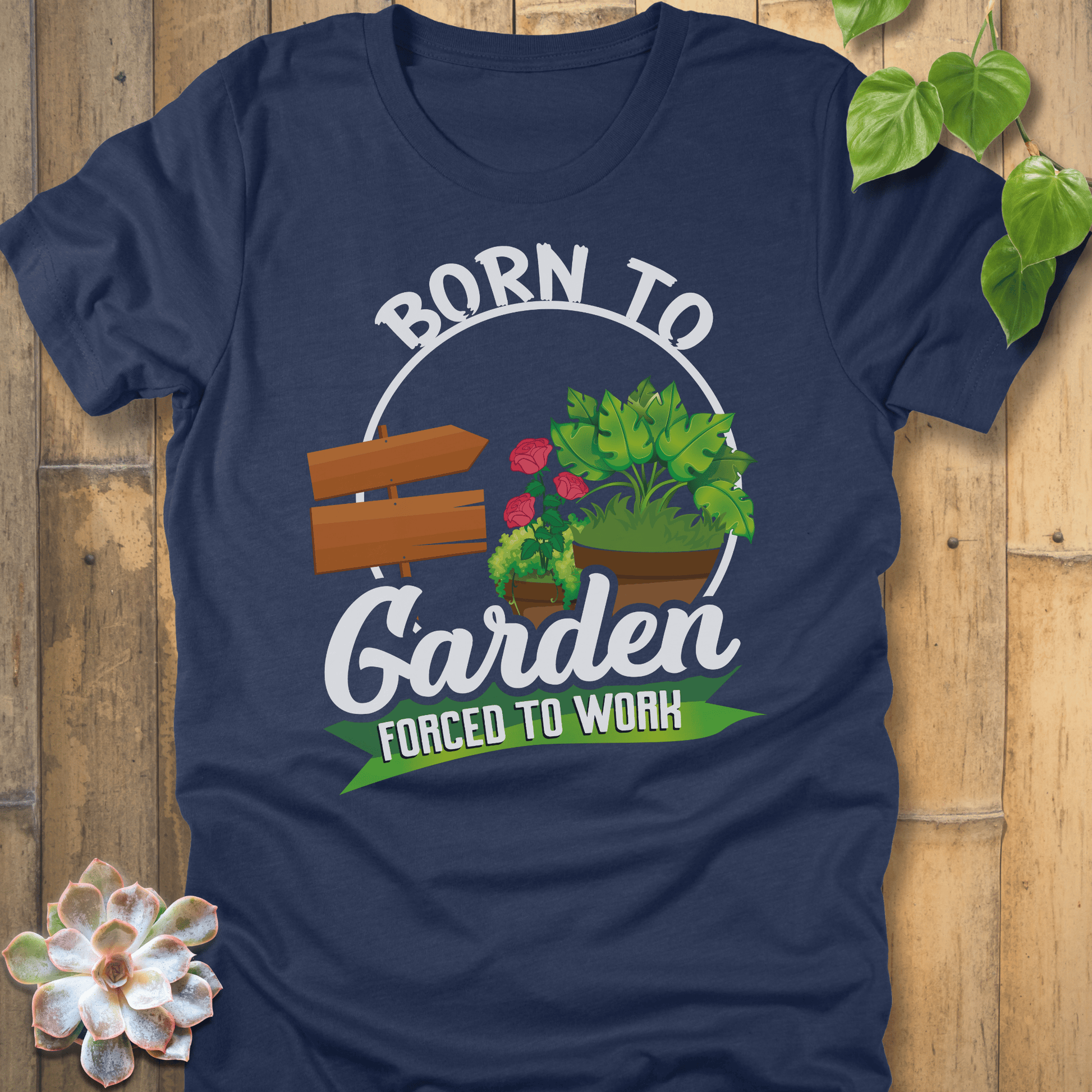 Heather Navy / S Forced To Work T-shirt T-Shirt