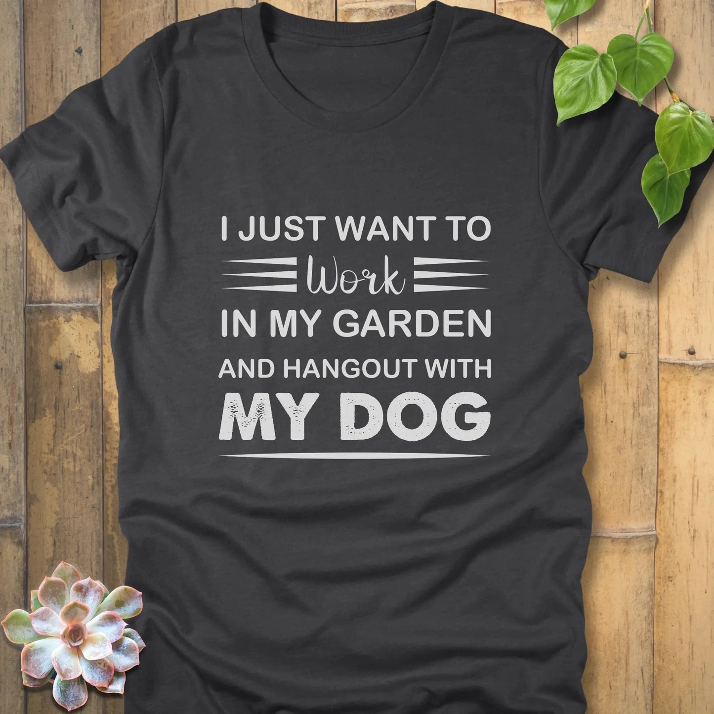 Dark Grey Heather / S Garden and Dog Lover T-Shirt T-Shirt
