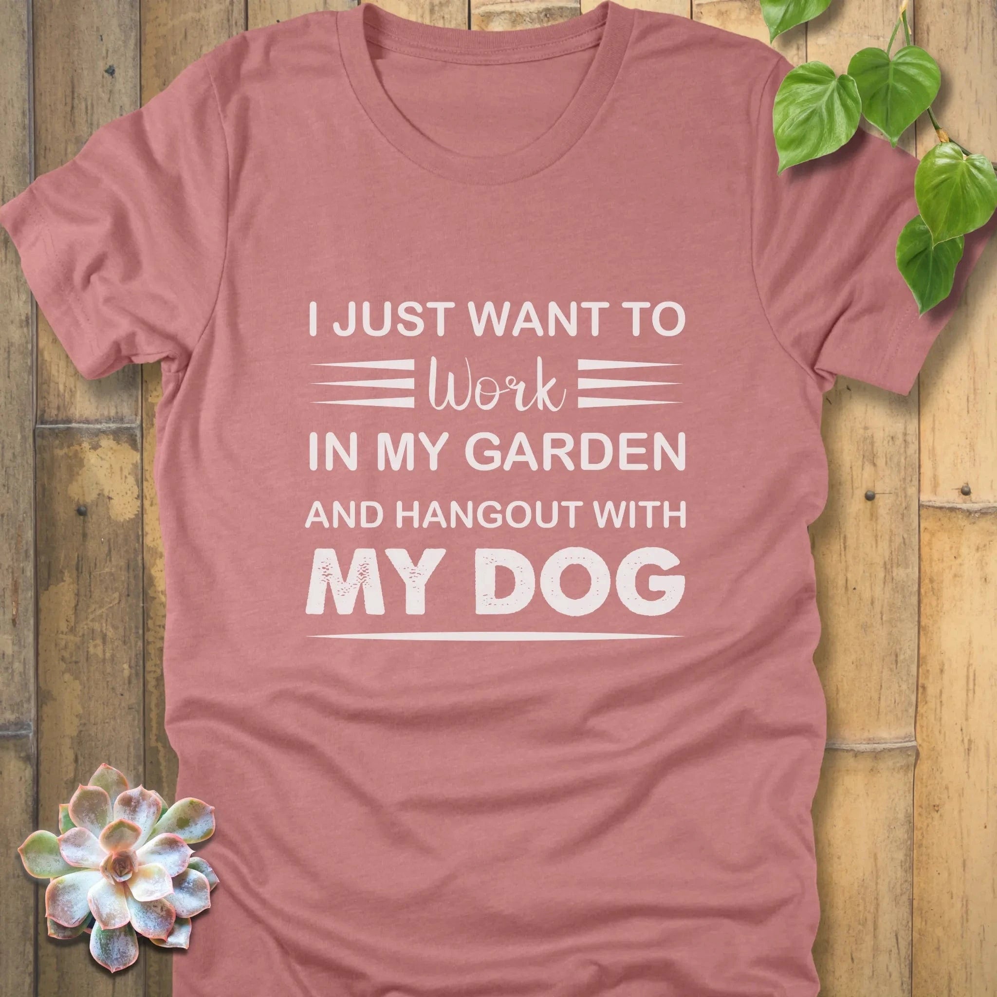 Heather Mauve / S Garden and Dog Lover T-Shirt T-Shirt