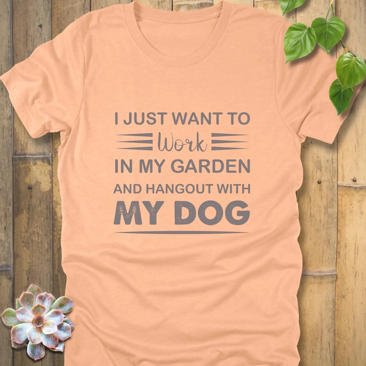 Heather Peach / S Garden and Dog Lover T-Shirt T-Shirt