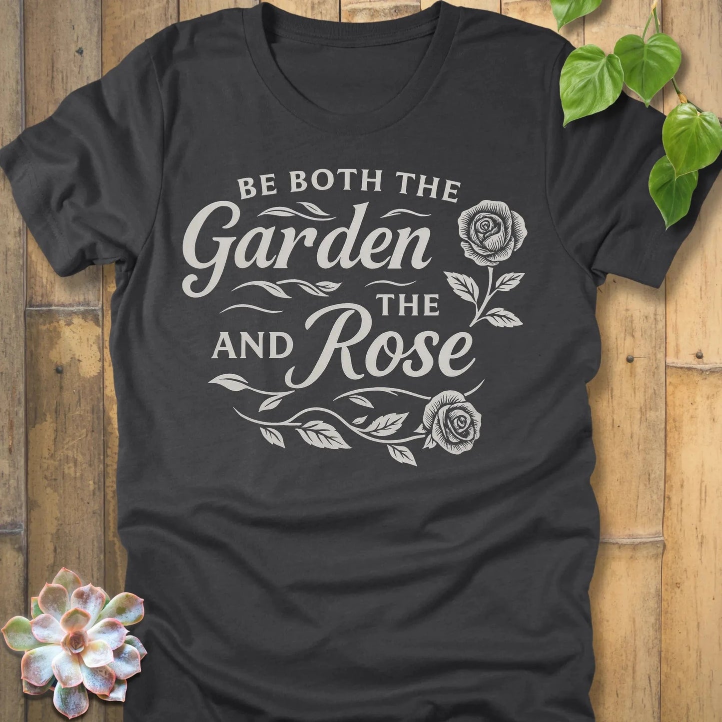 Dark Grey Heather / S Garden and the Rose T-Shirt T-Shirt