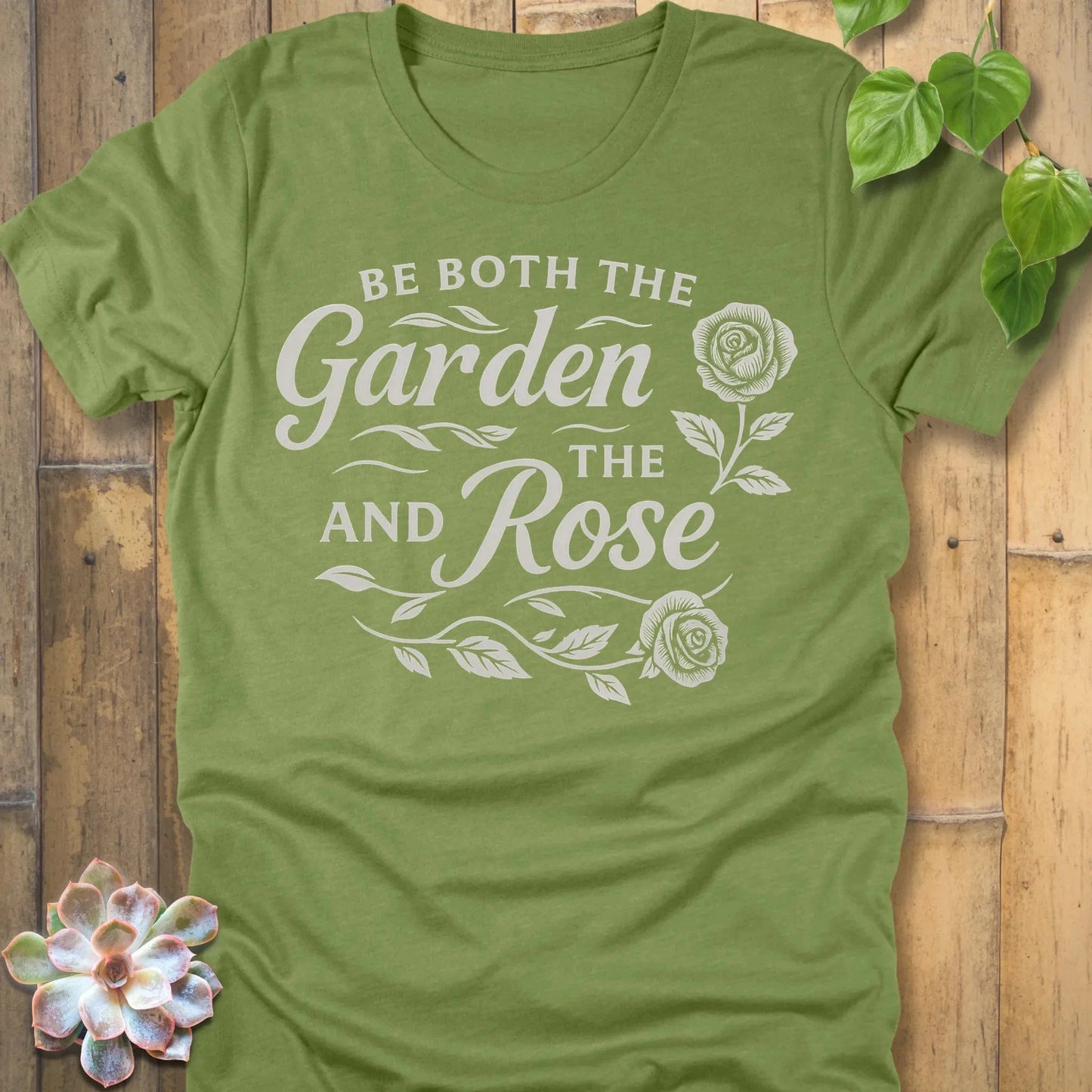 Heather Green / S Garden and the Rose T-Shirt T-Shirt