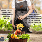 Grey Pumpkin Garden Apron, Gardening Apron with Pockets - Canvas & Adjustable, Great Gift for Gardeners Garden Apron