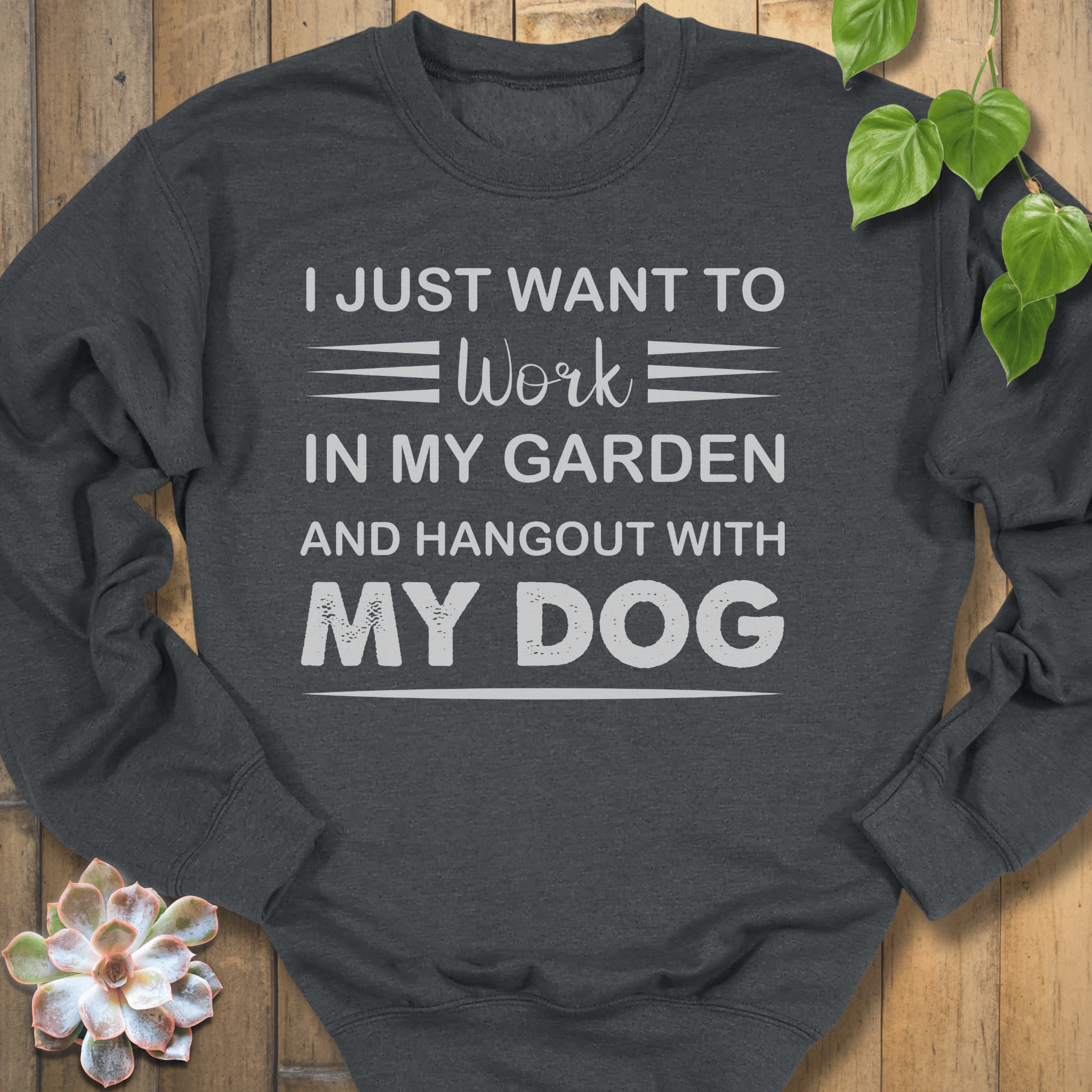Dark Heather / S Gardener And Dog Lover Sweatshirt Sweatshirt